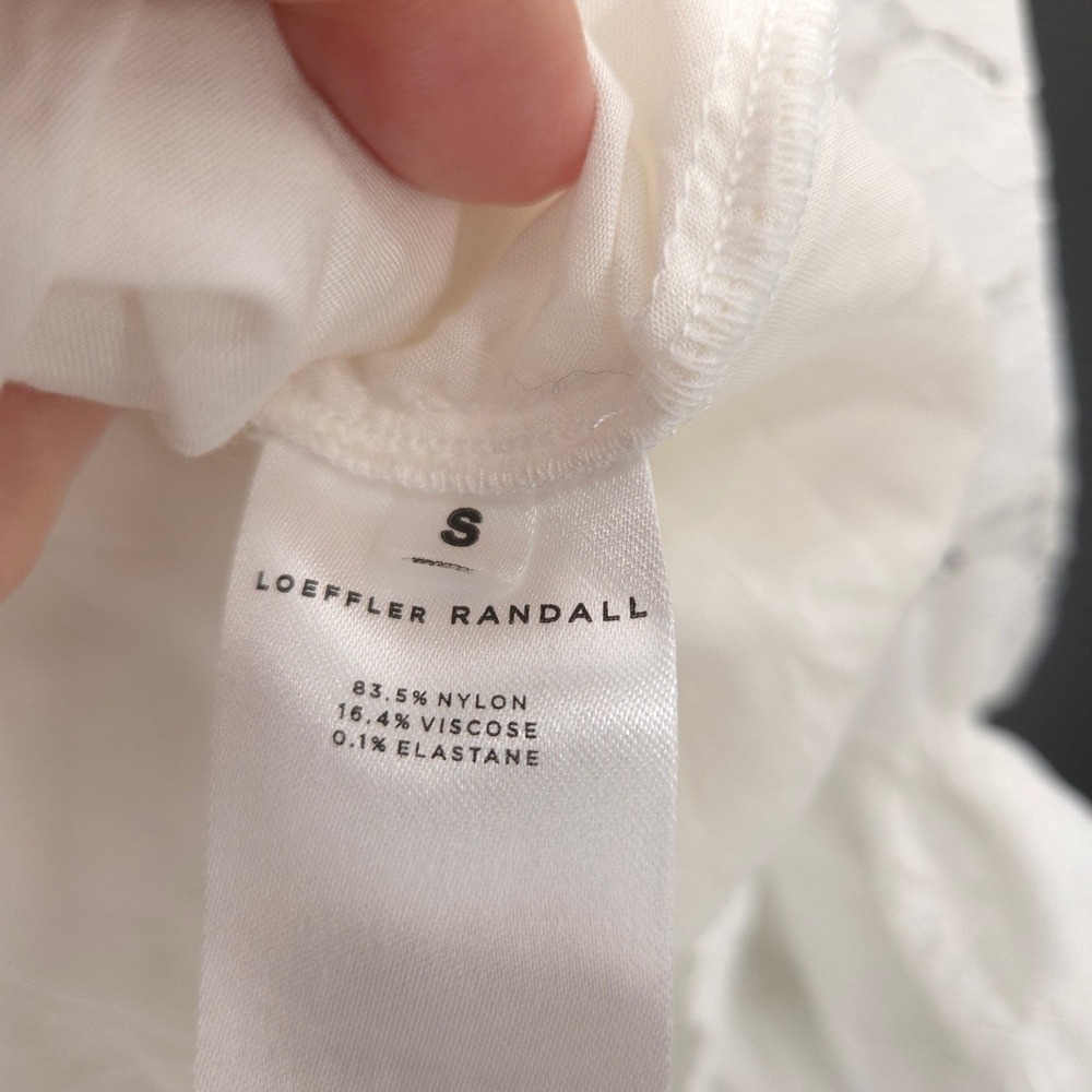 Loeffler‎ Randall Lace Blouse Women S White Puff Sleeve Cottagecore Romantic - Picture 6 of 8